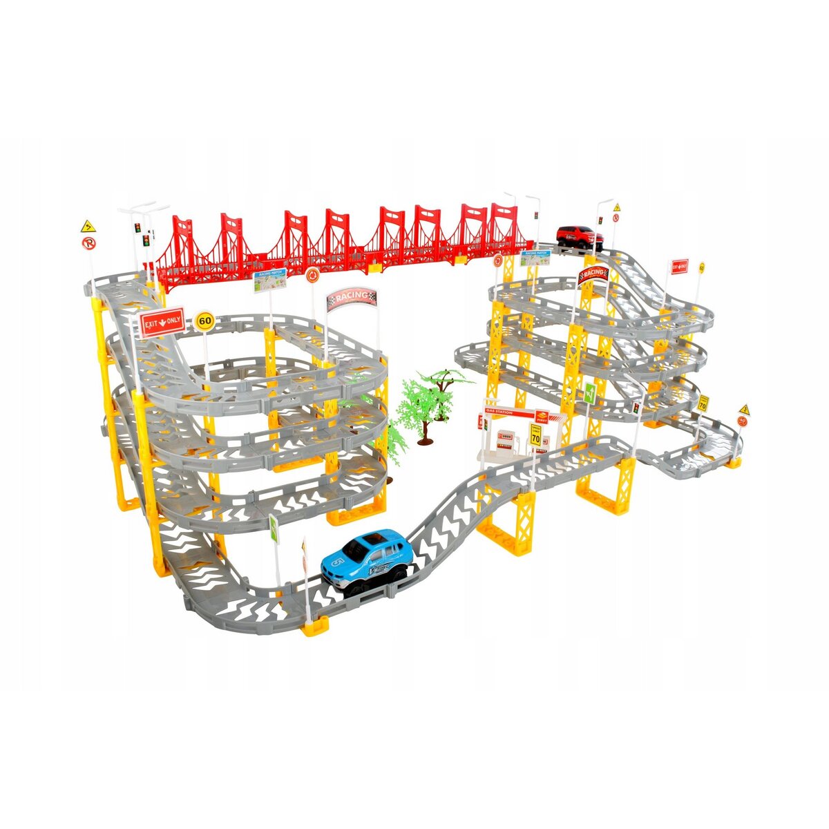 Circuit de course, vehicules-garages