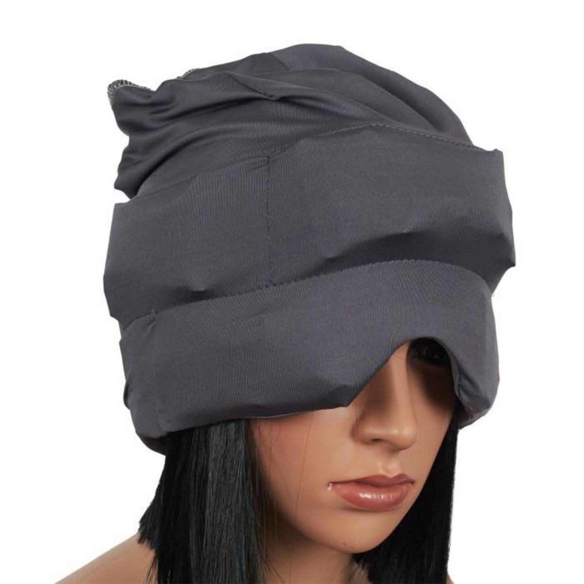 Paris Prix Bonnet pour Tête & Yeux  Effet Froid  23cm Gris