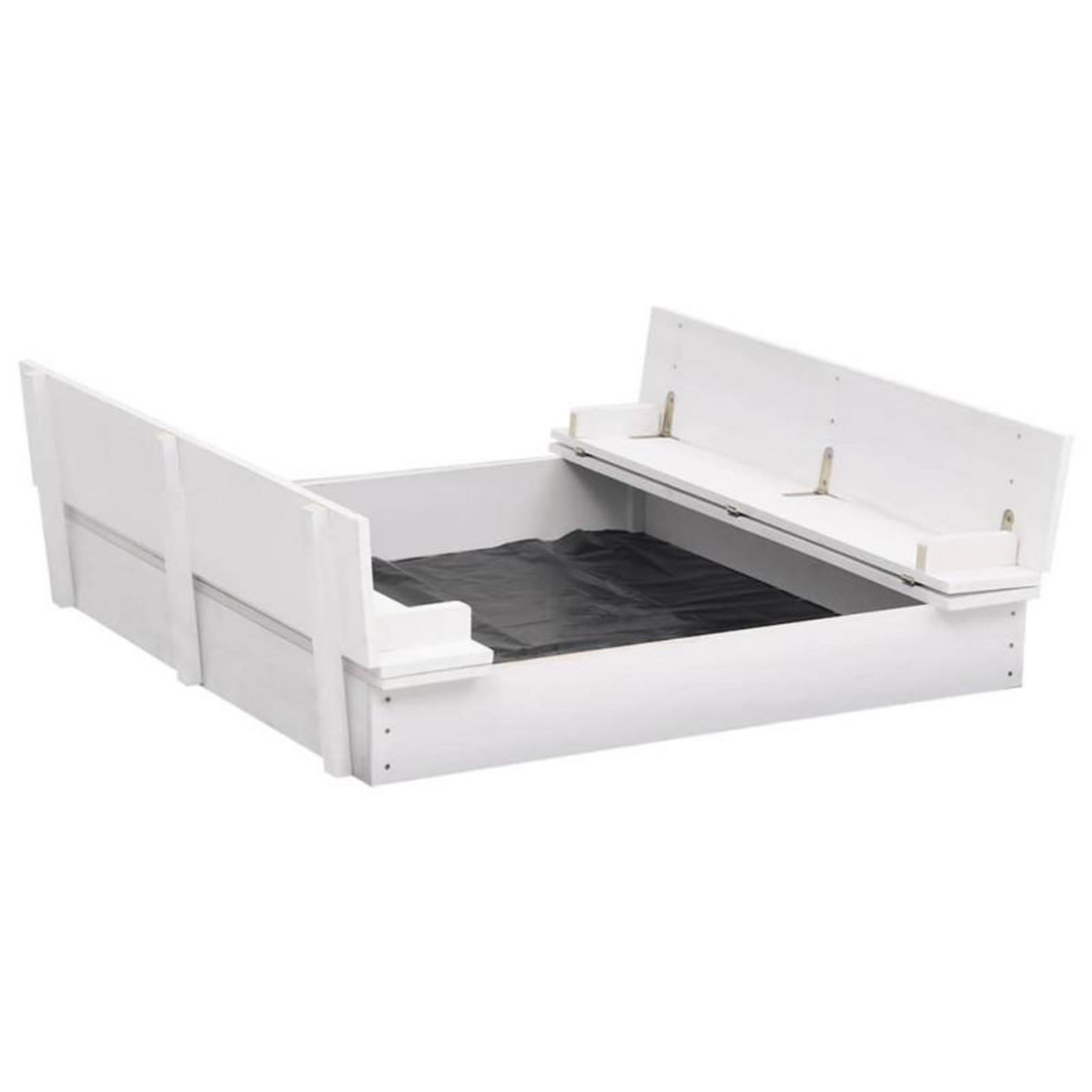 VIDAXL Bac à sable Bois de sapin Blanc 95x90x15 cm