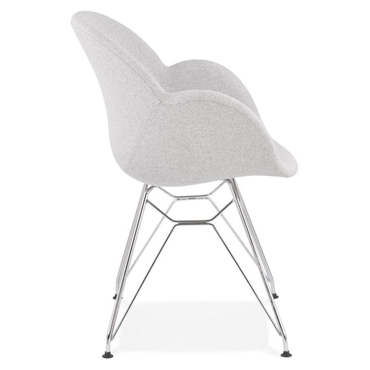 Paris Prix Chaise Design Tissu  Gamo  85cm Gris & Chromé