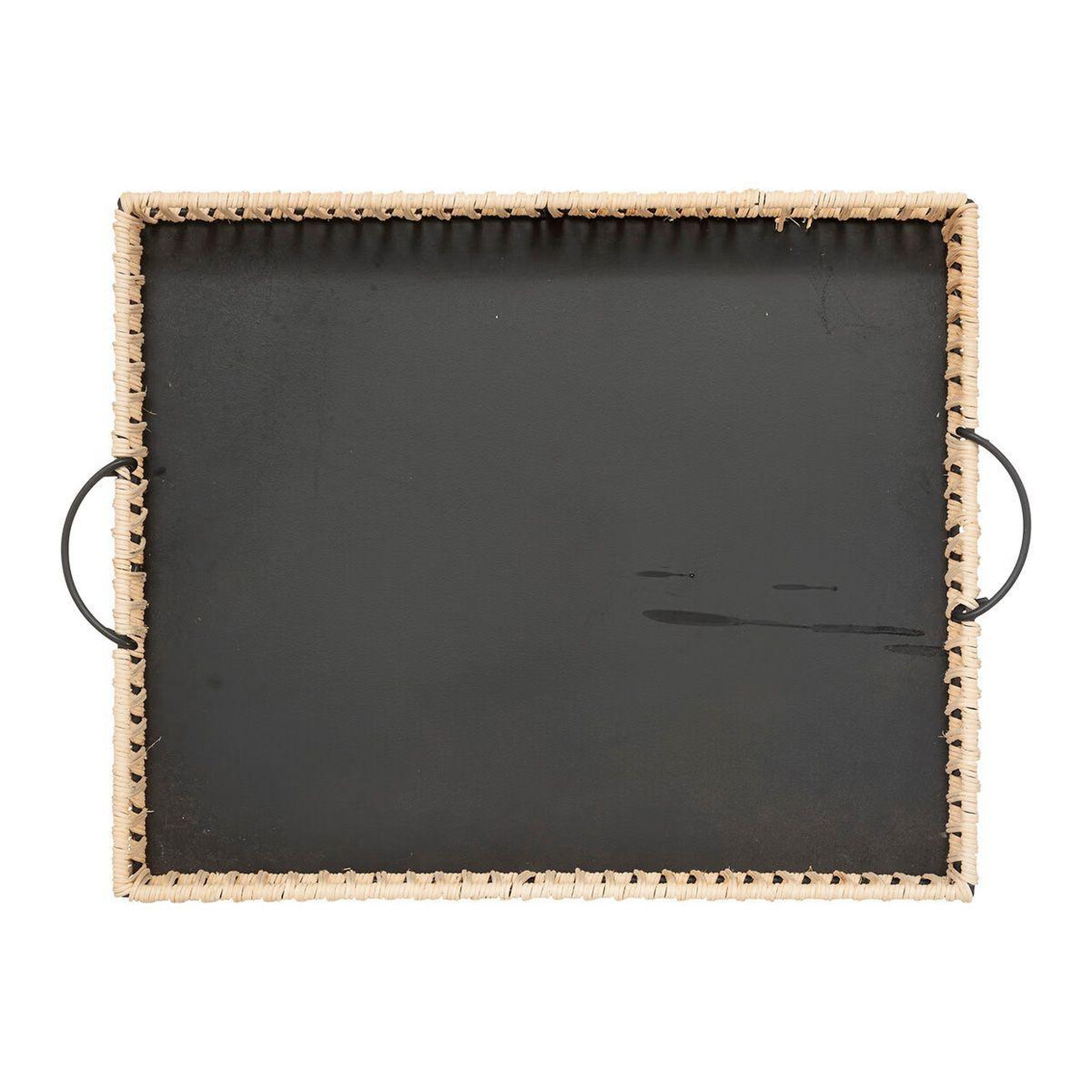 Voir la diapositive 5 : ATMOSPHERA Lot de 2 plateaux déco  cosy  37cm beige & noir