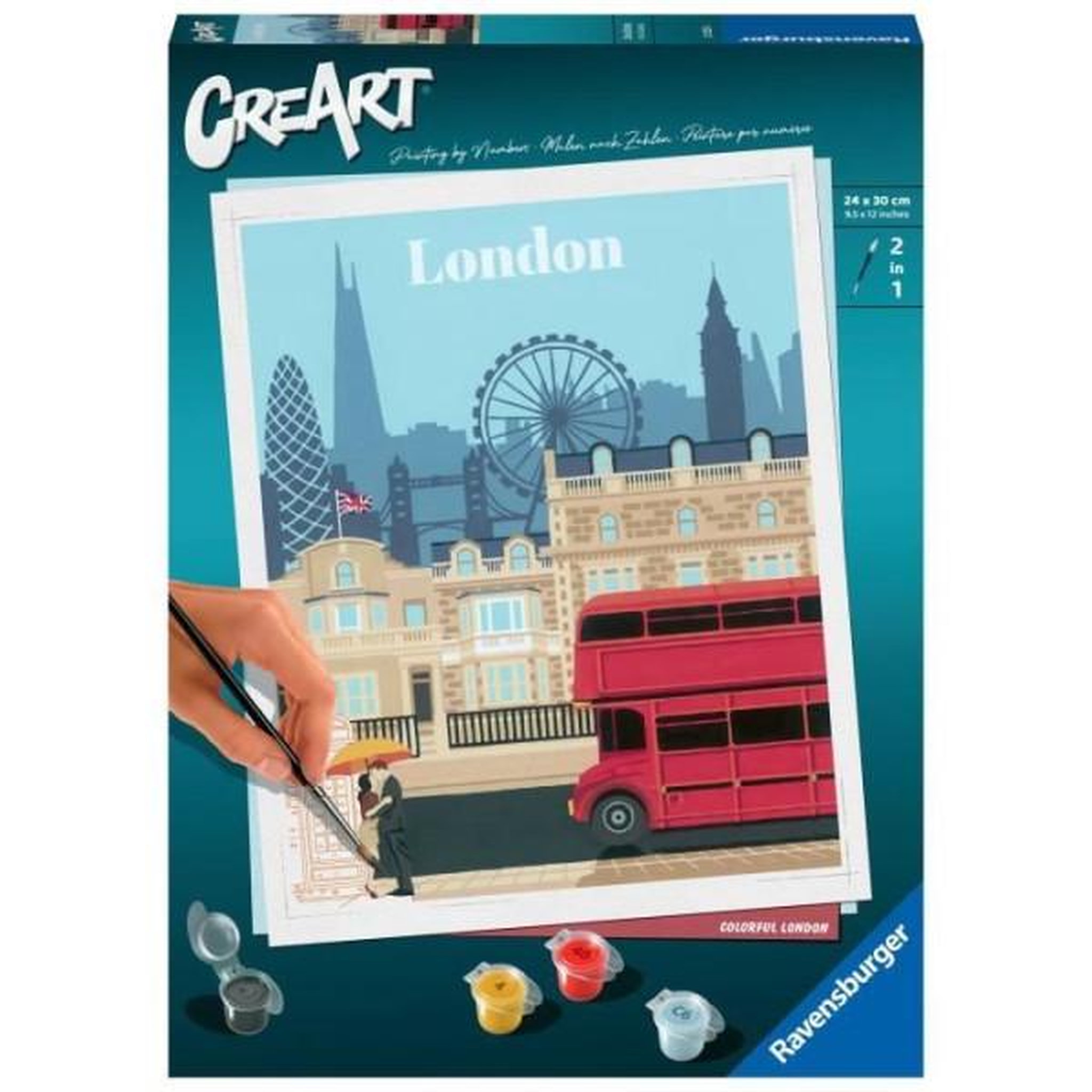 RAVENSBURGER Creaart london 24x30 cm - peinture au numéro adulte - des 12 ans