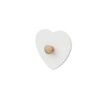 AT4 Patère enfant Cœur en bois ESSENTIEL Blanc et Hêtre Brut