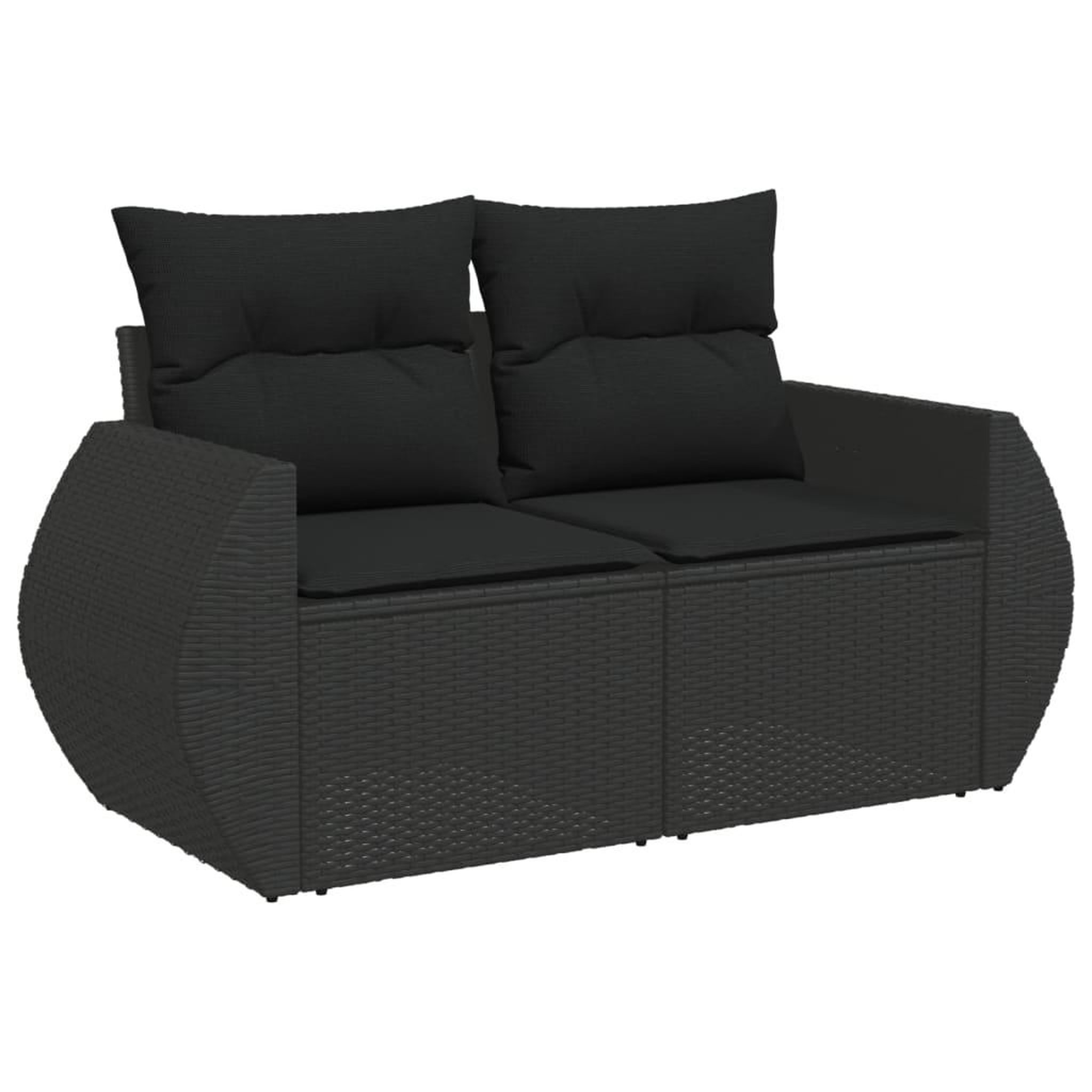 Voir la diapositive 3 : VIDAXL Salon de jardin 7 pcs avec coussins noir resine tressee