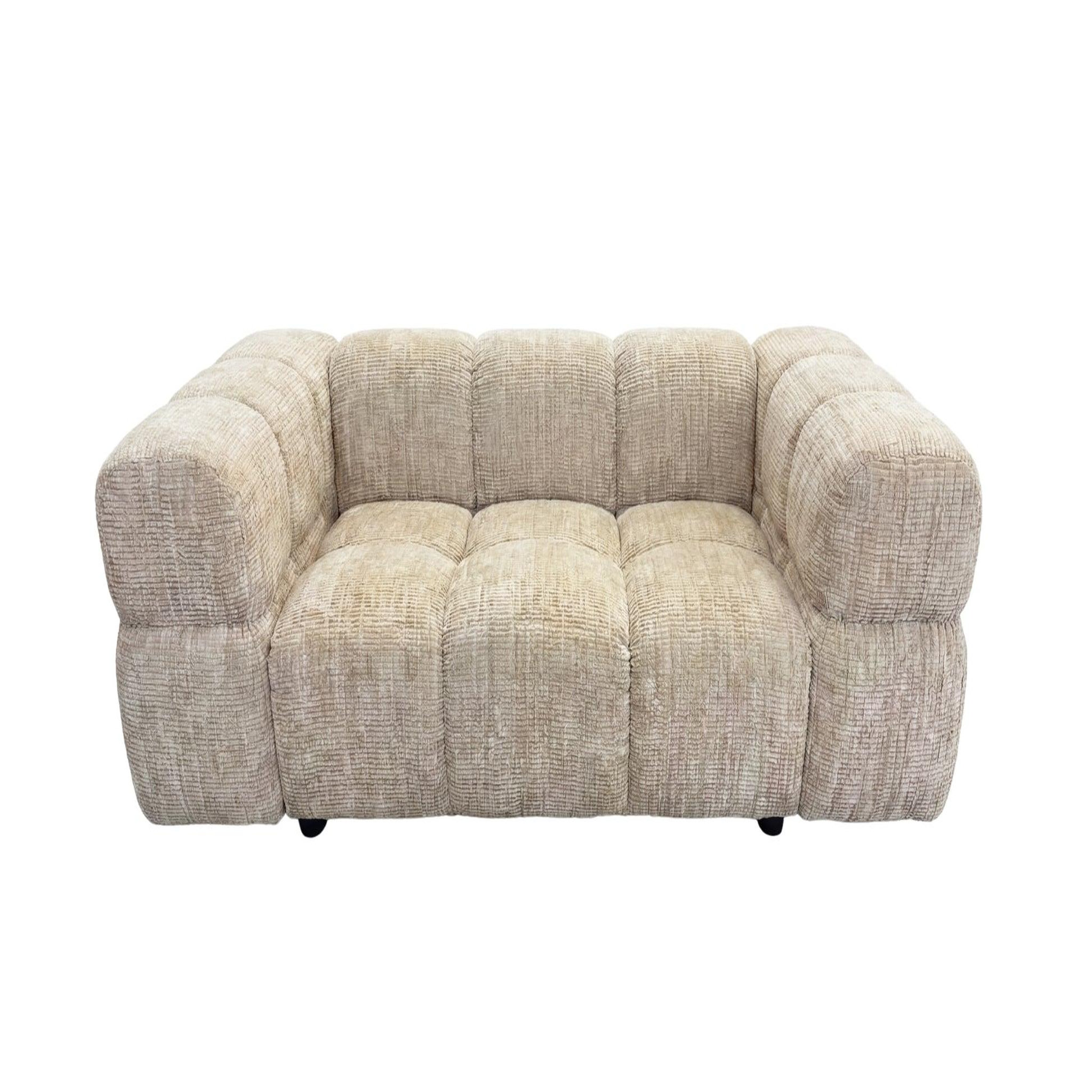 CASANOVA PARIS Gustave - canapé droit tissu chenille 2 places. Coloris disponibles : Vert, Gris, Bleu, Marron, Beige