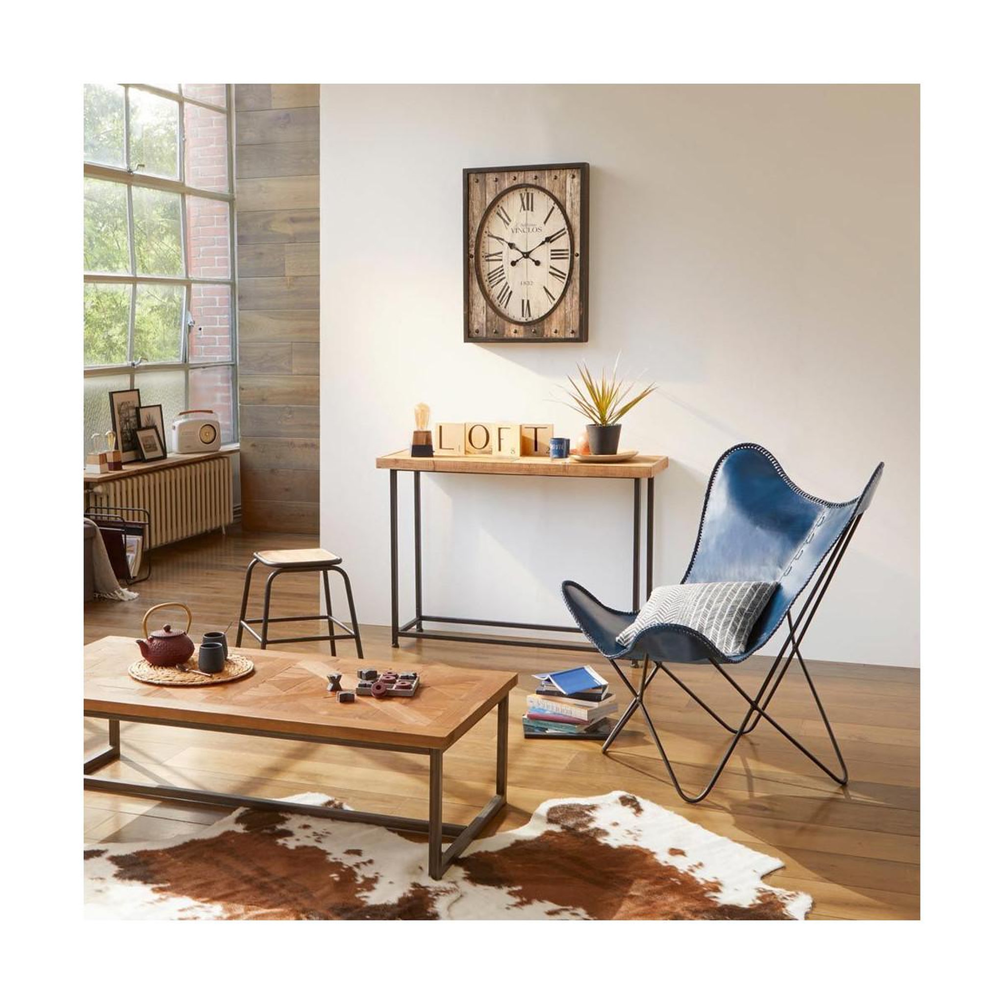 Voir la diapositive 3 : ATMOSPHERA Structure de fauteuil en métal  dario  92cm noir