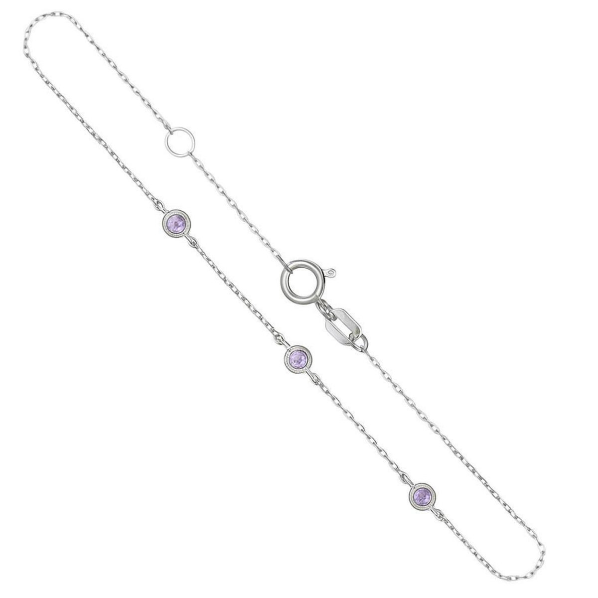 L'ATELIER D'AZUR Bracelet Or Blanc et Améthystes