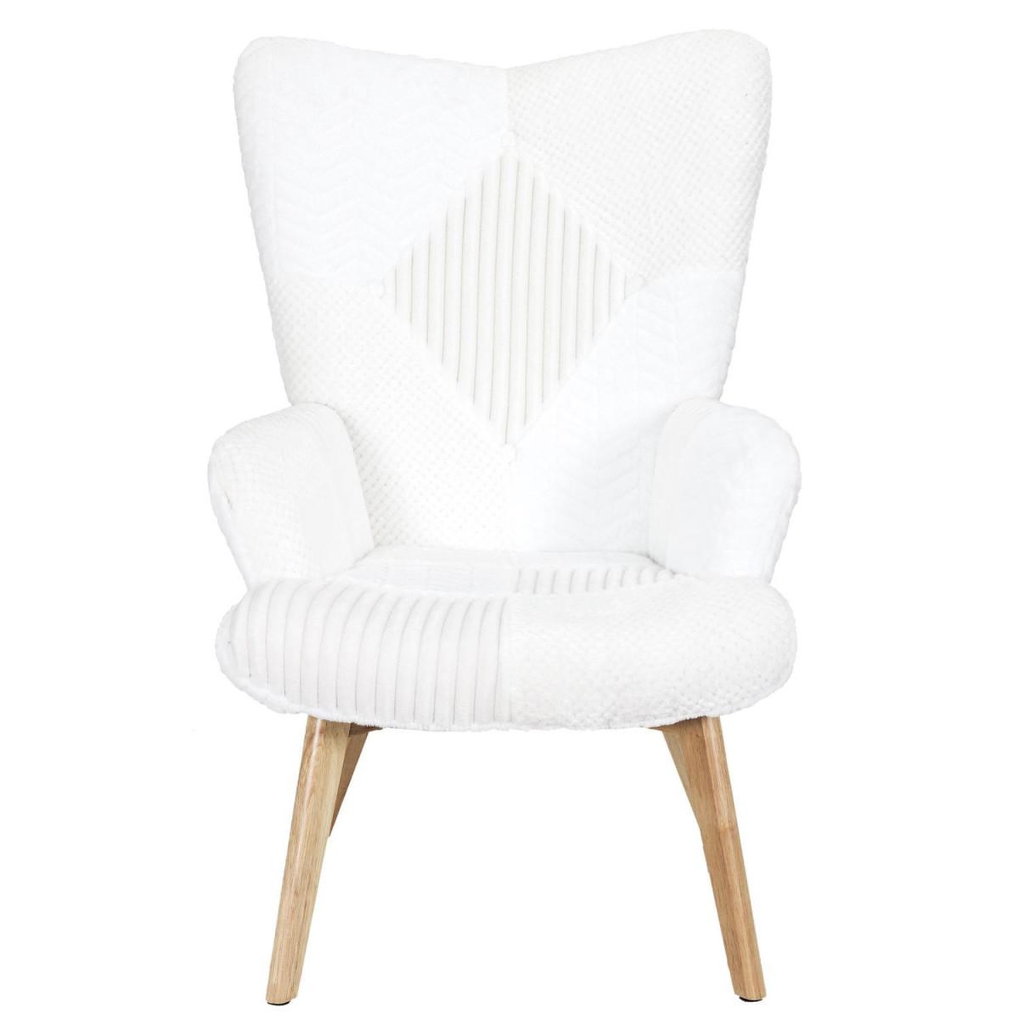 Voir la diapositive 2 : The Home Deco Factory Fauteuil patchwork  helsinki  100cm blanc