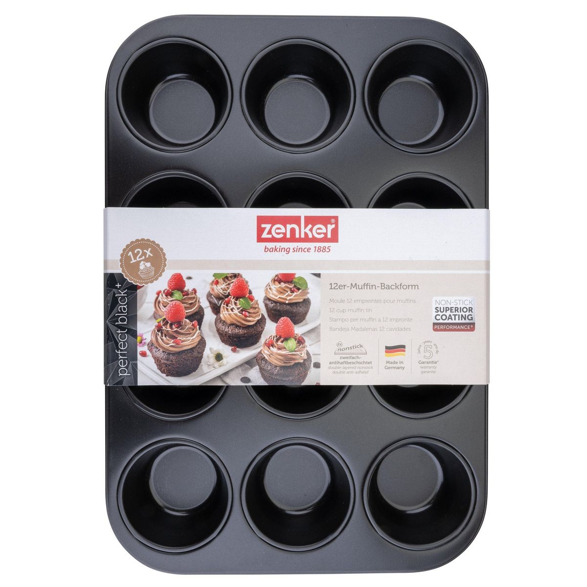 ZENKER Moule à muffins 12 empreintes 38 x 26 cm Zenker Perfect Black