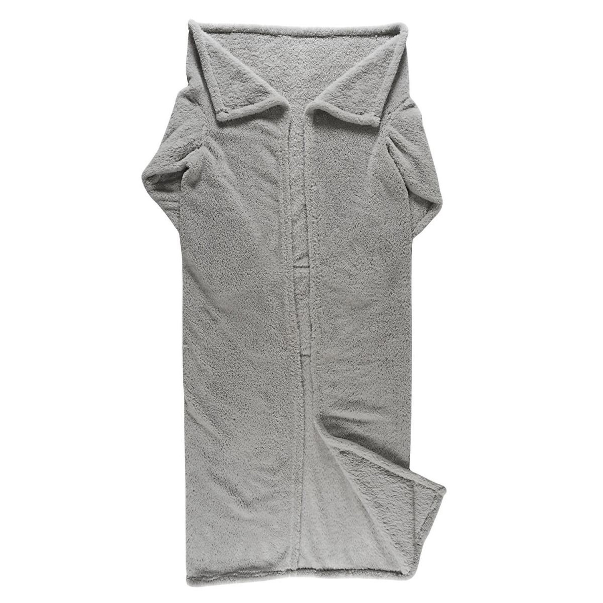 Voir la diapositive 2 : The Home Deco Factory Plaid à manches longues  ultradoux  140x175cm gris clair