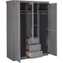 Voir la diapositive 6 : Armoire en  pin massif  3 tiroirs 3 portes +  miroir L140cm  GERALD