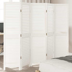 VIDAXL Cloison de separation 5 panneaux blanc bois de paulownia massif