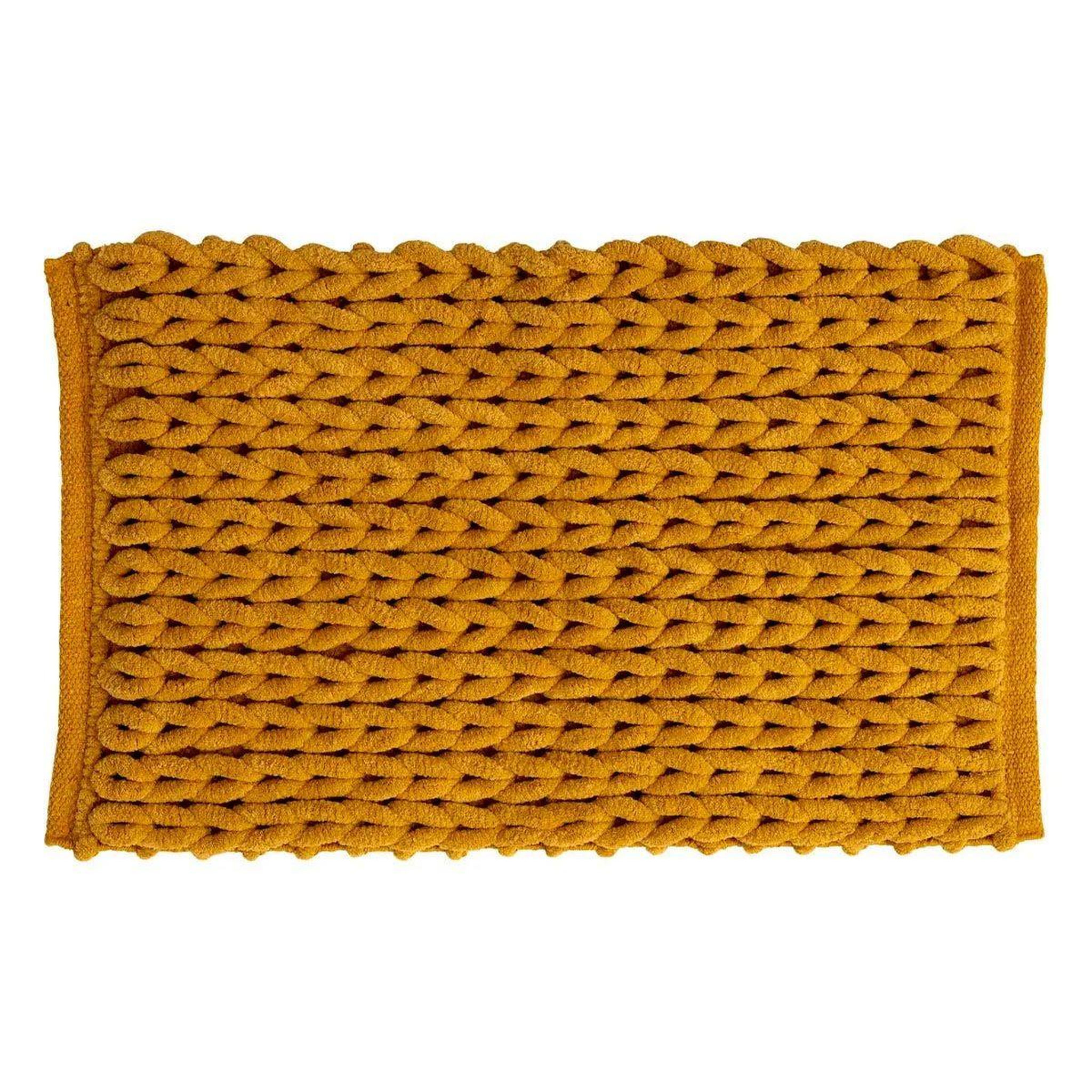FIVE Tapis salle de bain  tissé épais  50x75cm moutarde