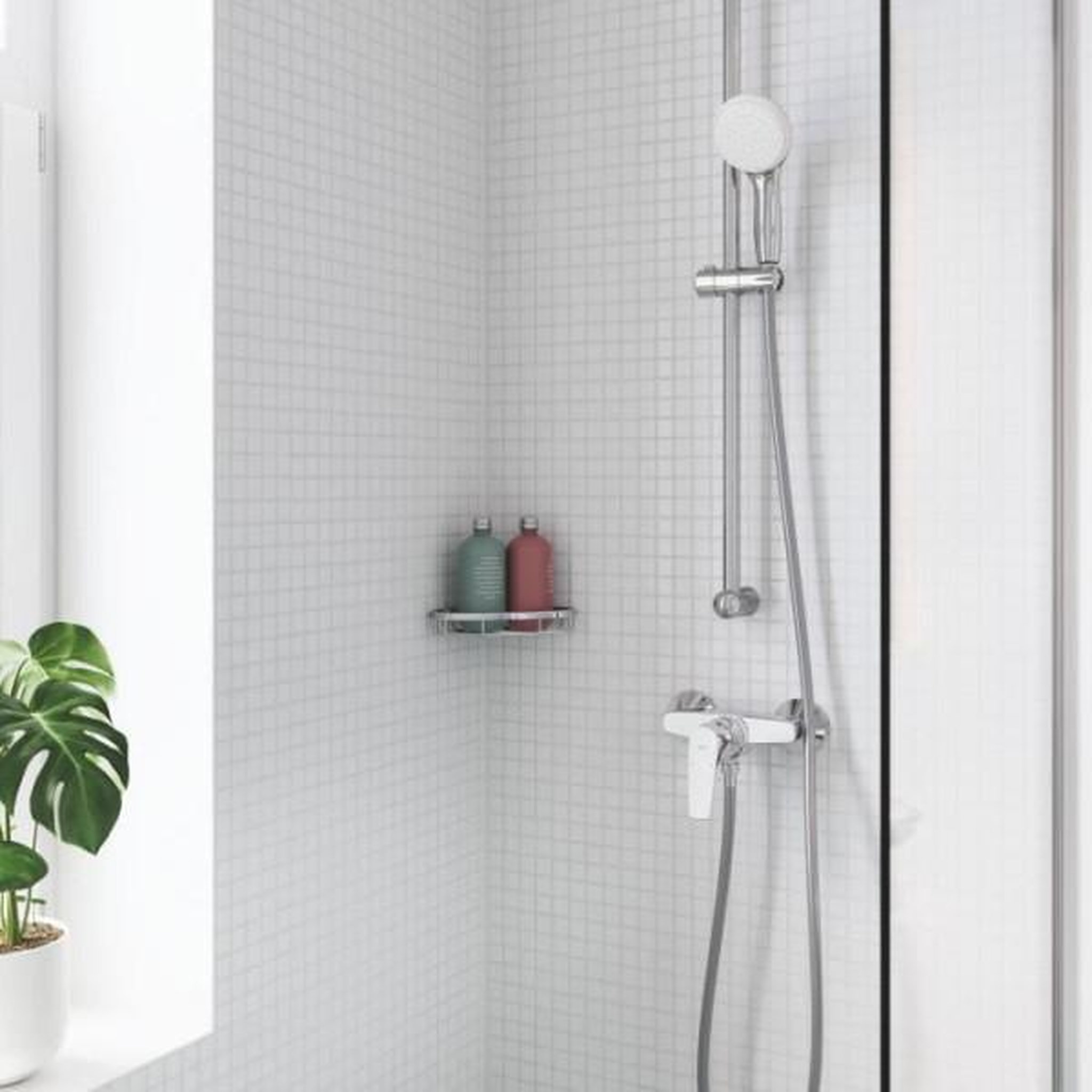 Voir la diapositive 2 : Grohe Grohe robinet douche monocommande start flow, montage mural, raccord fileté pour flexible en 1/2, rosaces métal incluses, 2377