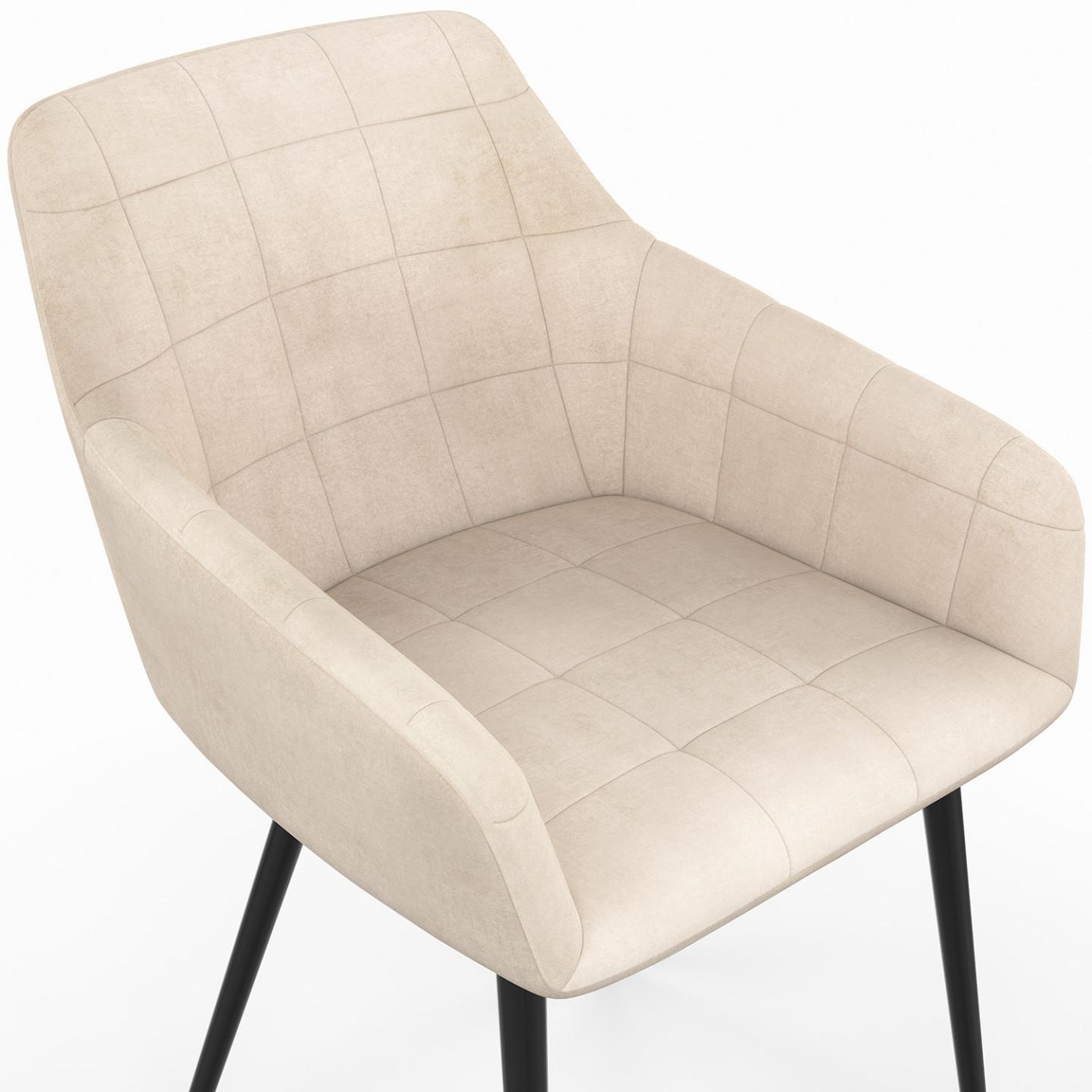 Voir la diapositive 6 : ID MARKET Lot de 2 chaises de salle à manger, fauteuils de table mady en velours beige