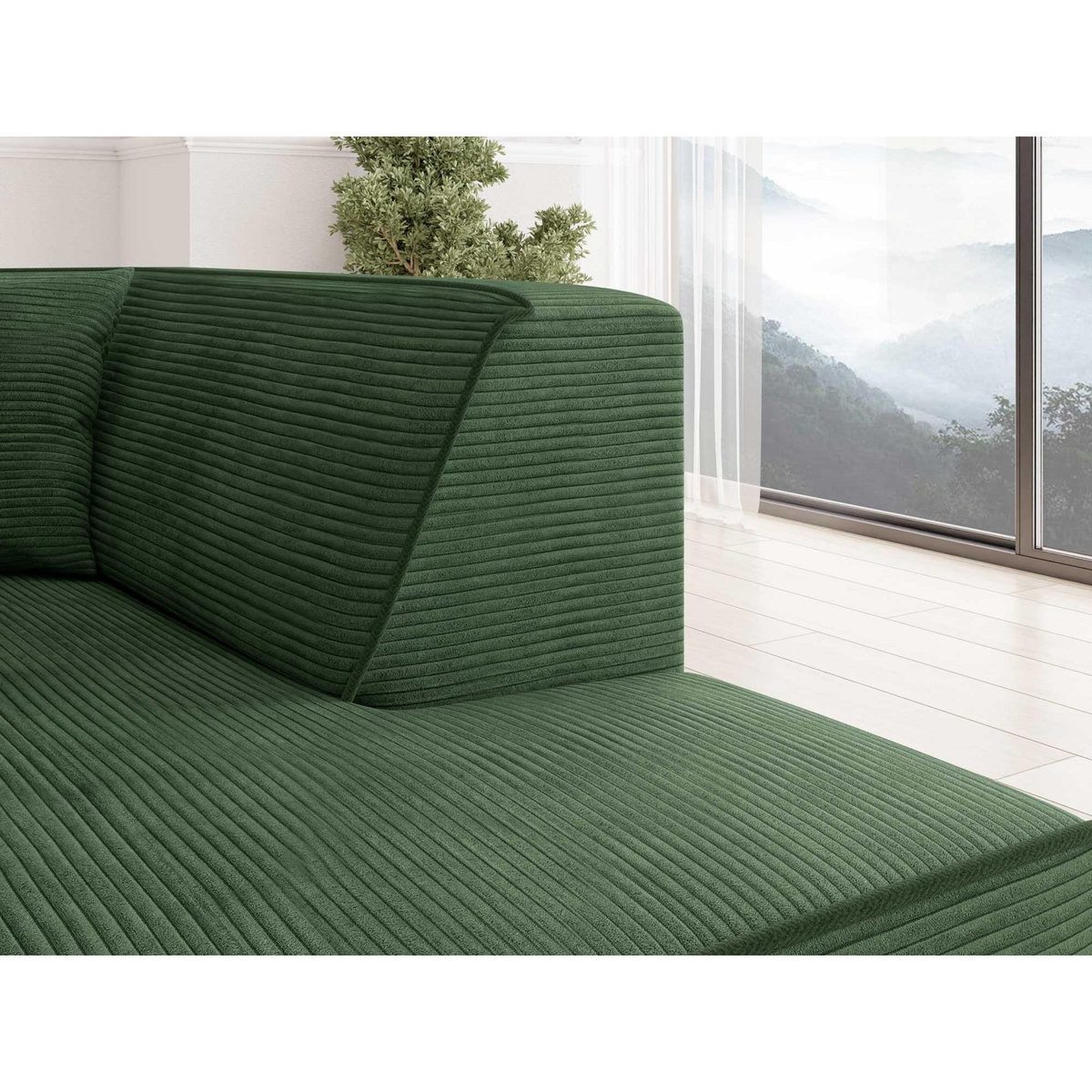 BEST MOBILIER Duchamp - canapé d'angle gauche - 5 places - en velours côtelé