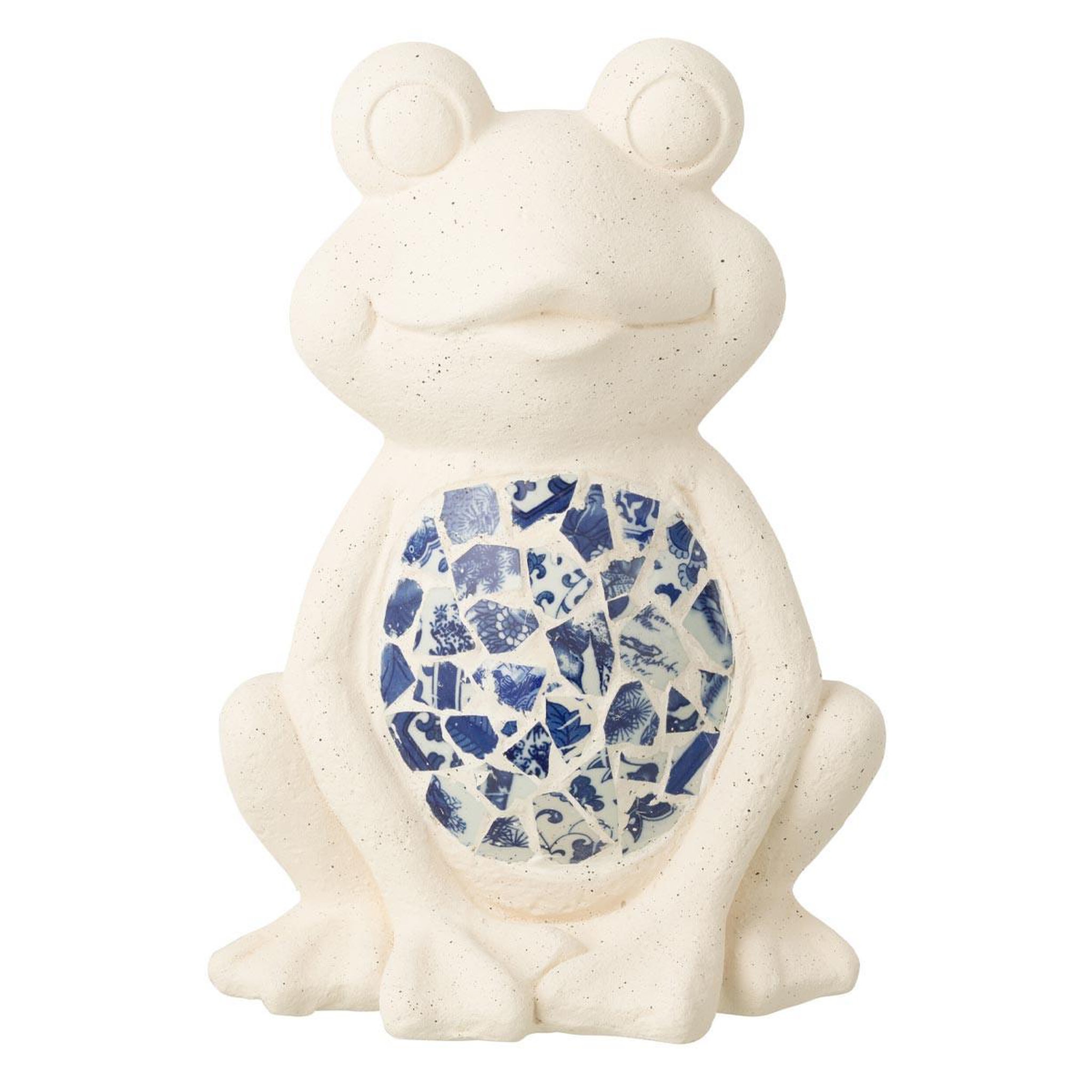 J-LINE Statuette grenouille d'extérieur  mosaïque  39cm beige
