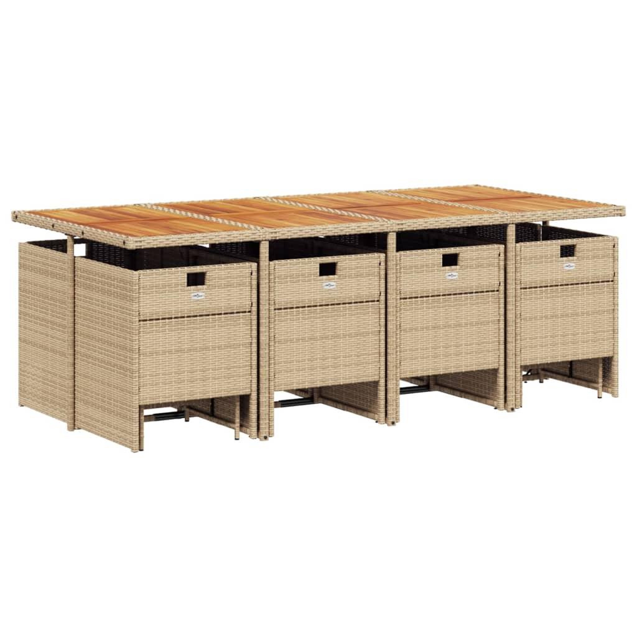 Voir la diapositive 3 : VIDAXL Ensemble a manger de jardin et coussins 13 pcs beige