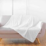 Paris Prix Plaid Flanelle Uni  Esquisse  125x150cm Blanc