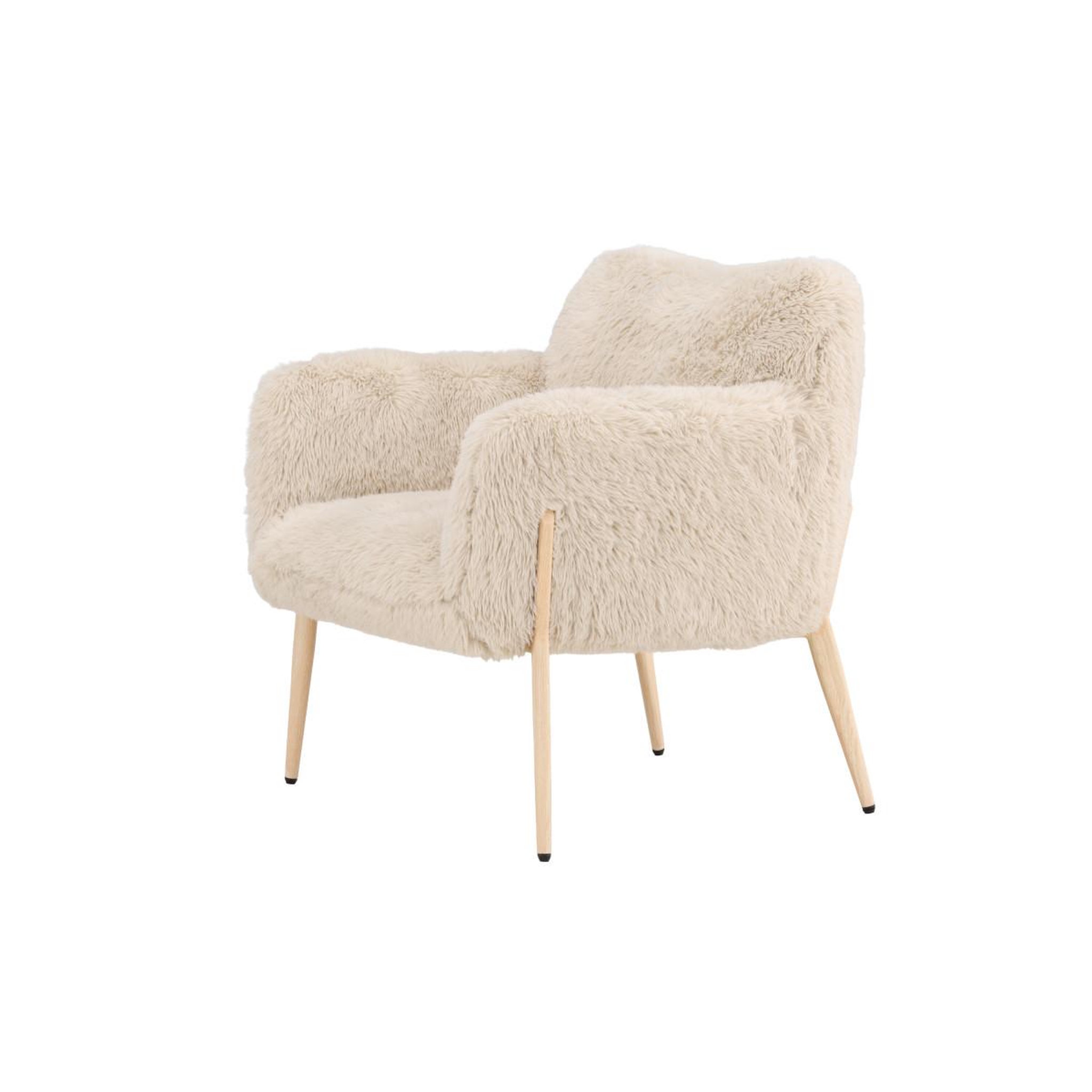 Voir la diapositive 4 : Paris Prix Fauteuil imitation fourrure  zenzi  78cm beige