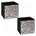 FIVE Lot de 2 boîtes de rangement ZEBRA - L. 31 x l. 31 x H. 31 cm - Noir