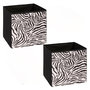 Voir la diapositive 1 : FIVE Lot de 2 boîtes de rangement ZEBRA - L. 31 x l. 31 x H. 31 cm - Noir