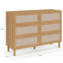Voir la diapositive 5 : ID MARKET Commode 6 tiroirs ROBIN 115 cm bois et effet lin