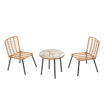 CONCEPT USINE Salon de jardin bas 2 chaises + 1 table CADIX