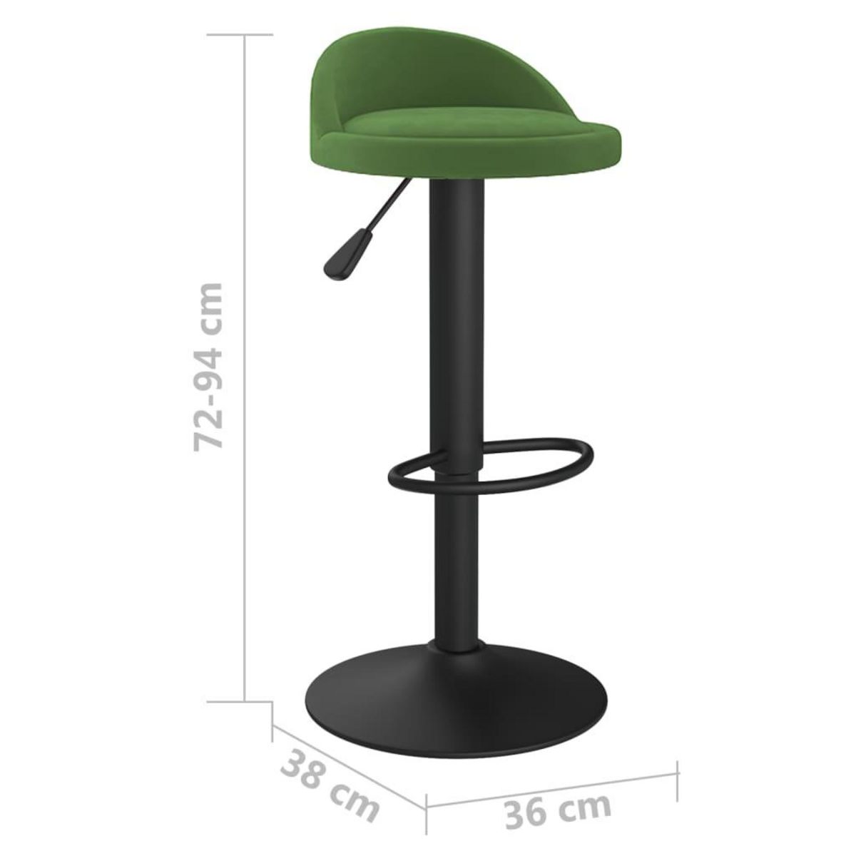 VIDAXL Tabouret de bar Vert fonce Velours