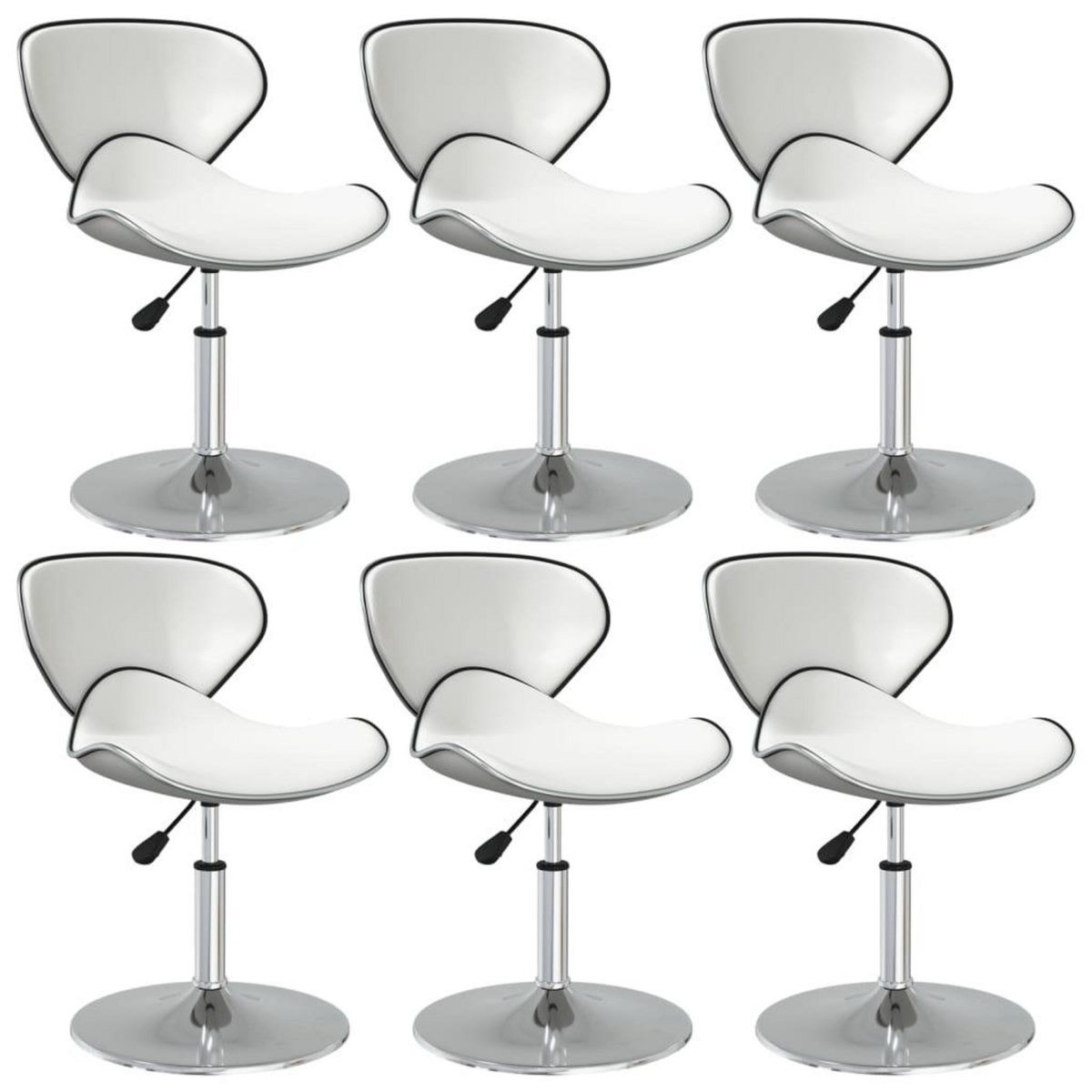 VIDAXL Chaises a manger lot de 6 blanc similicuir