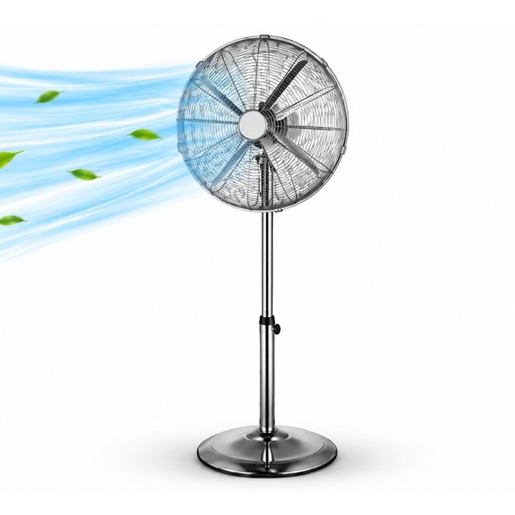 Ventilateur sur pied rétro en métal 40 cm – gris 50w