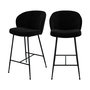 Voir la diapositive 1 : Rendez vous déco Lot de 2 chaises pour îlot central 66,3 cm en tissu bouclé noir-Groom