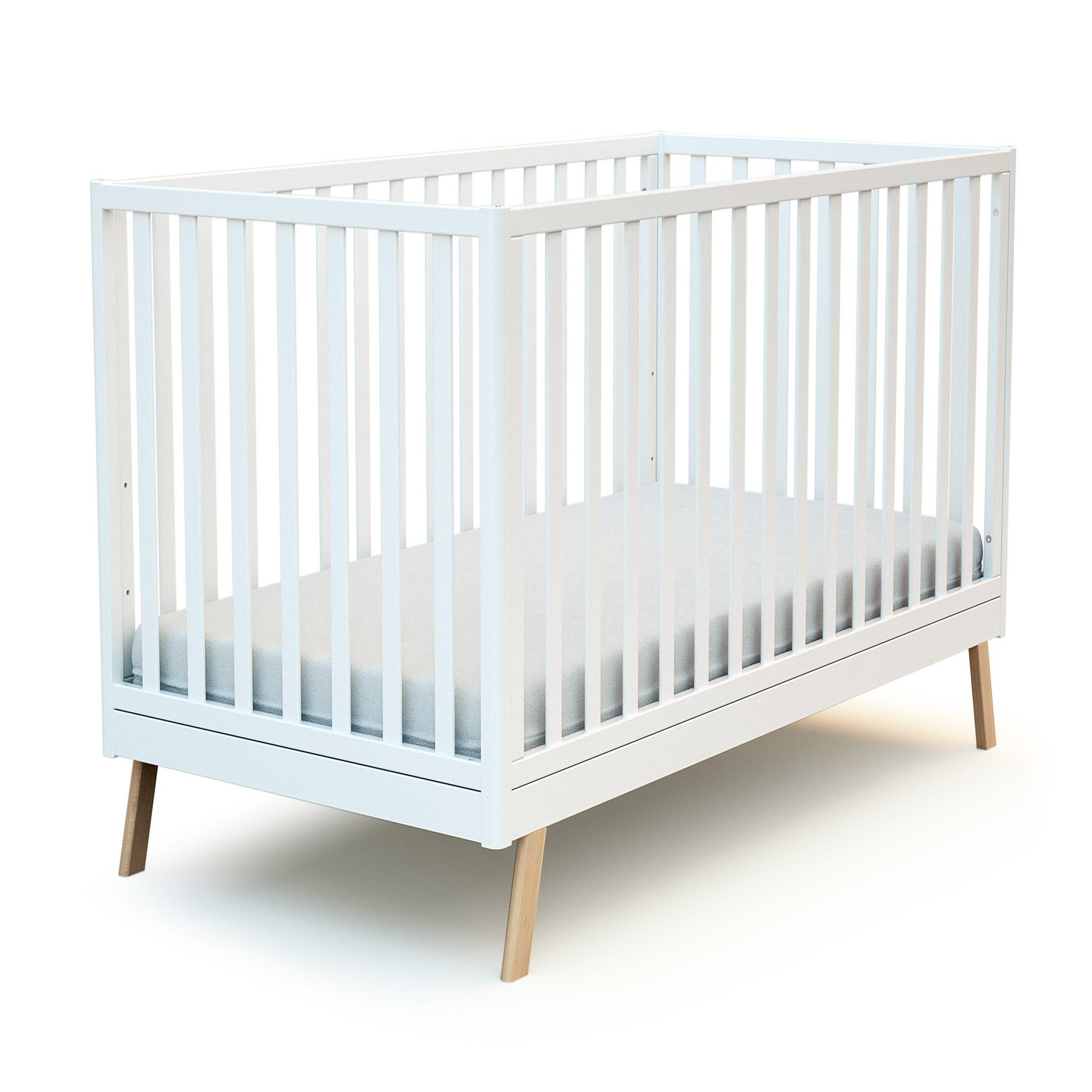 AT4 Lit bébé évolutif KASA en bois. Coloris disponibles : Beige, Gris, Blanc