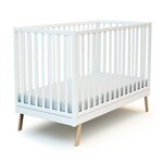 AT4 Lit bébé évolutif KASA en bois. Coloris disponibles : Beige, Blanc