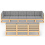 Voir la diapositive 3 : VIDAXL Salon de jardin 8 pcs avec coussins Bois de pin massif