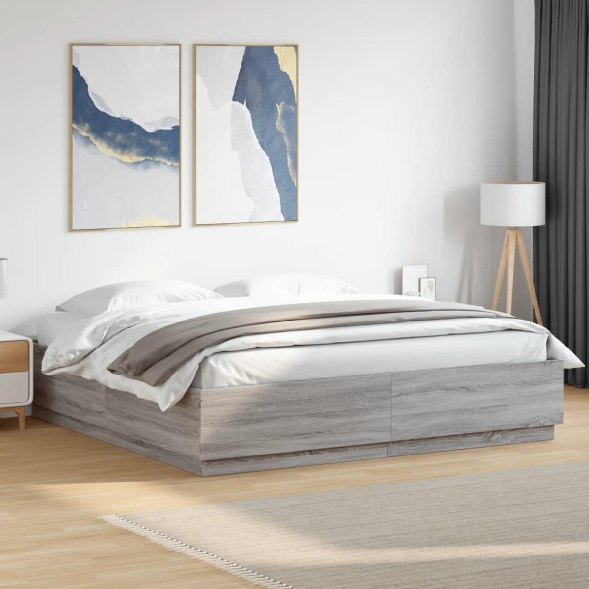 VIDAXL Cadre de lit sans matelas sonoma gris 180x200 cm