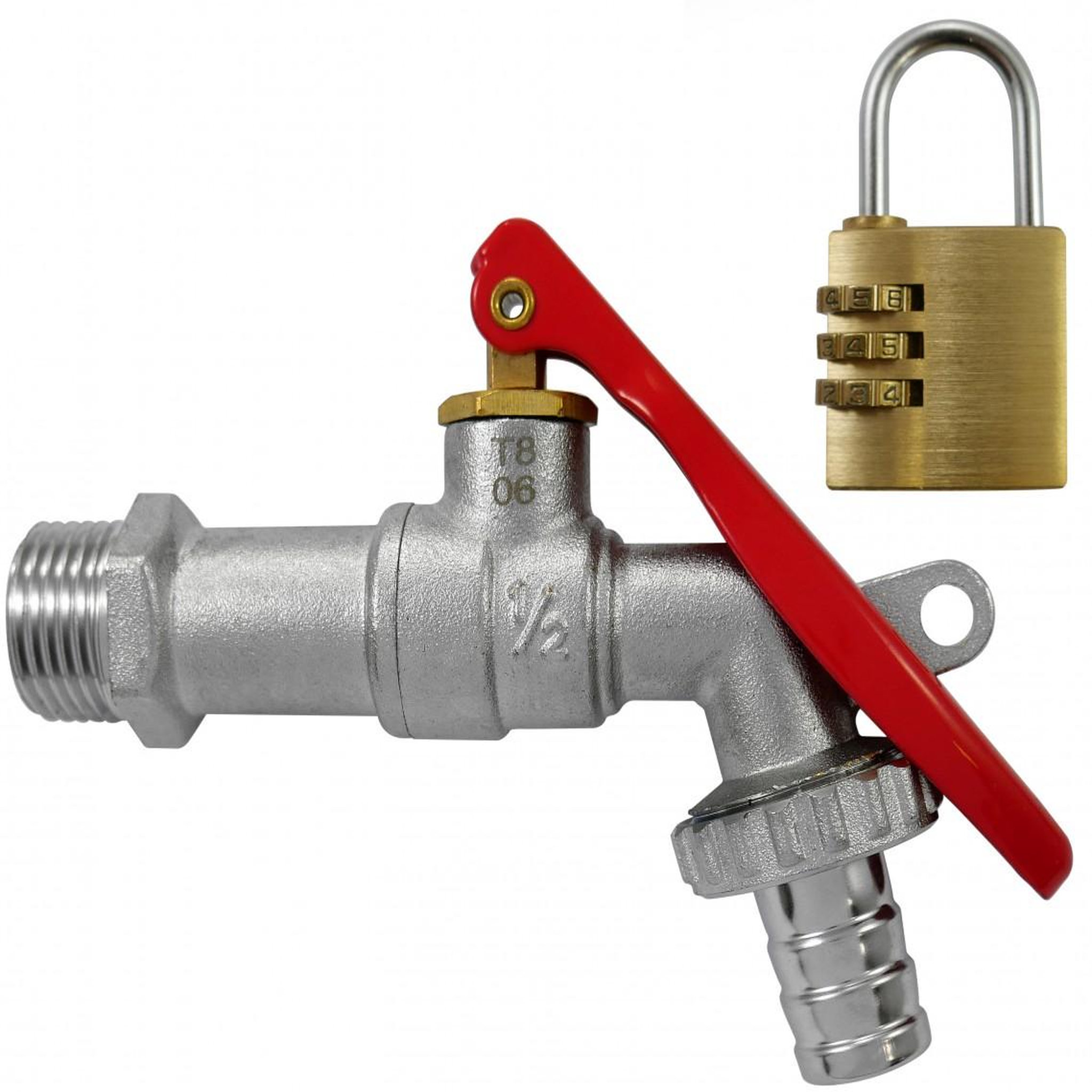 CENTRALE BRICO Vanne d'arrêt + cadenas 15 x 21 mm 20 x 27 mm