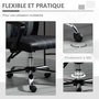 Voir la diapositive 6 : VINSETTO Fauteuil de bureau manager inclinable réglable support lombaires tétière tissu maille polyester PU gris noir
