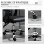 Voir la diapositive 6 : VINSETTO Fauteuil de bureau manager inclinable réglable support lombaires tétière tissu maille polyester PU gris noir