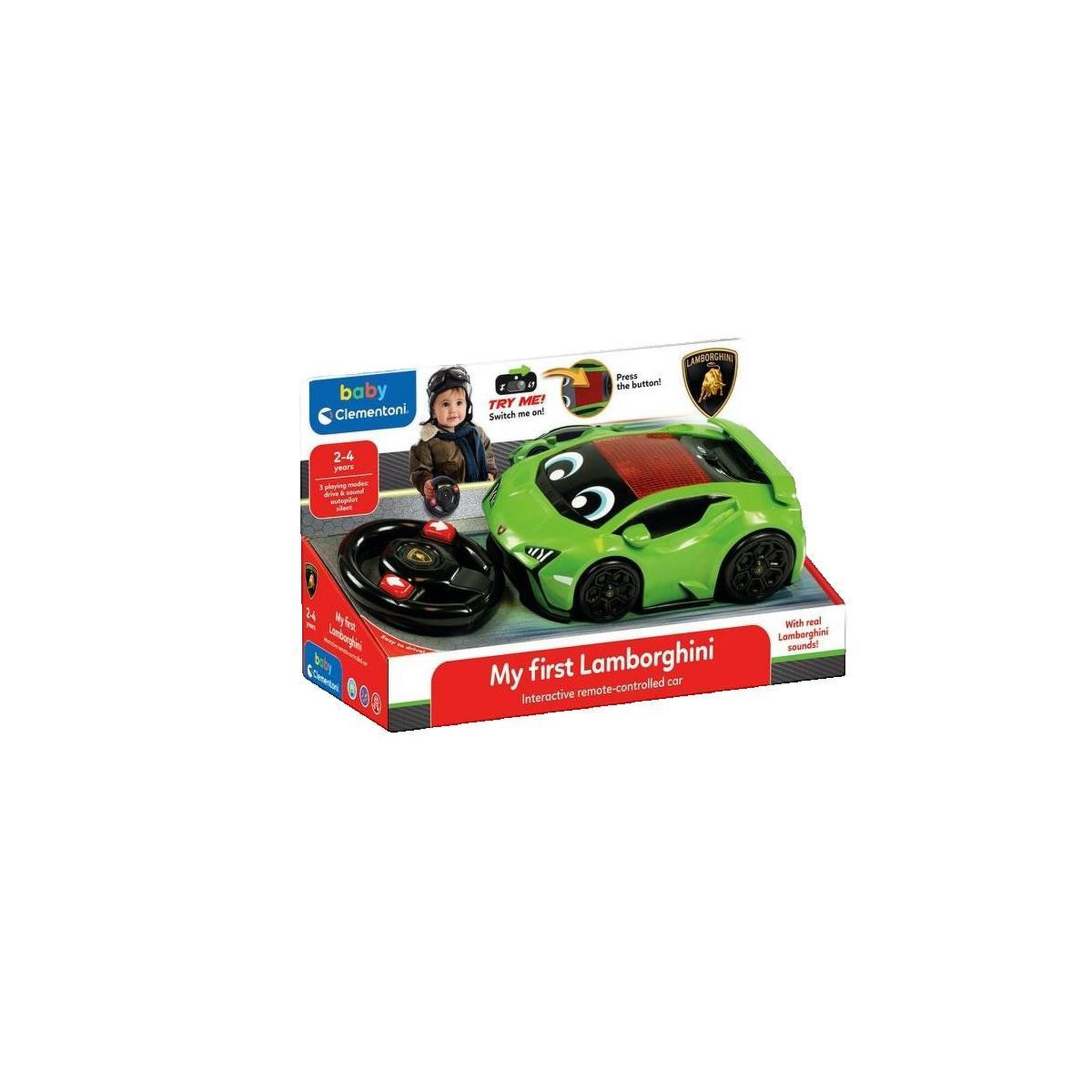 Voir la diapositive 2 : CLEMENTONI Voiture radiocommandée Clementoni Ma Première Lamborghini RC verte