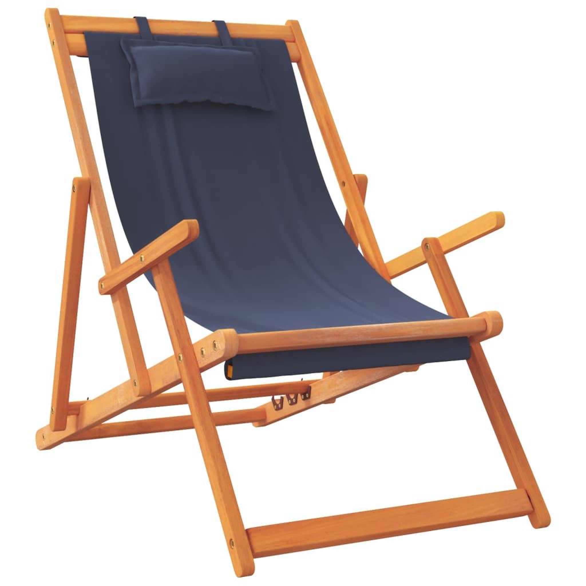 Voir la diapositive 3 : VIDAXL Chaises de plage pliables lot de 2 bleu tissu
