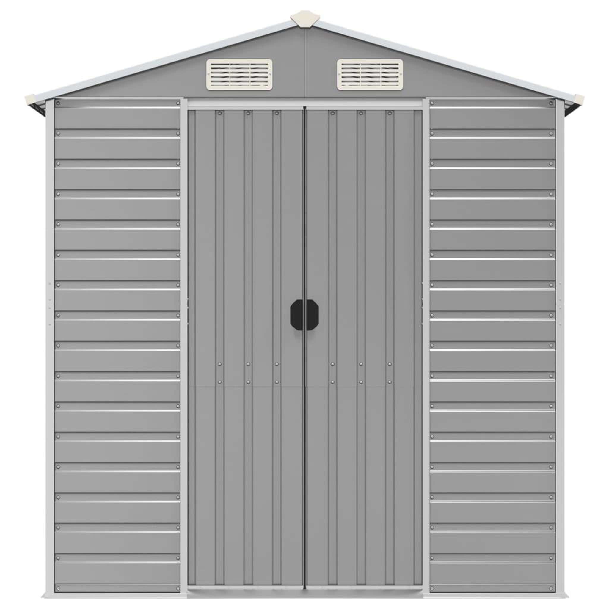 Voir la diapositive 4 : VIDAXL Abri de jardin gris clair 191x895x198 cm acier galvanise