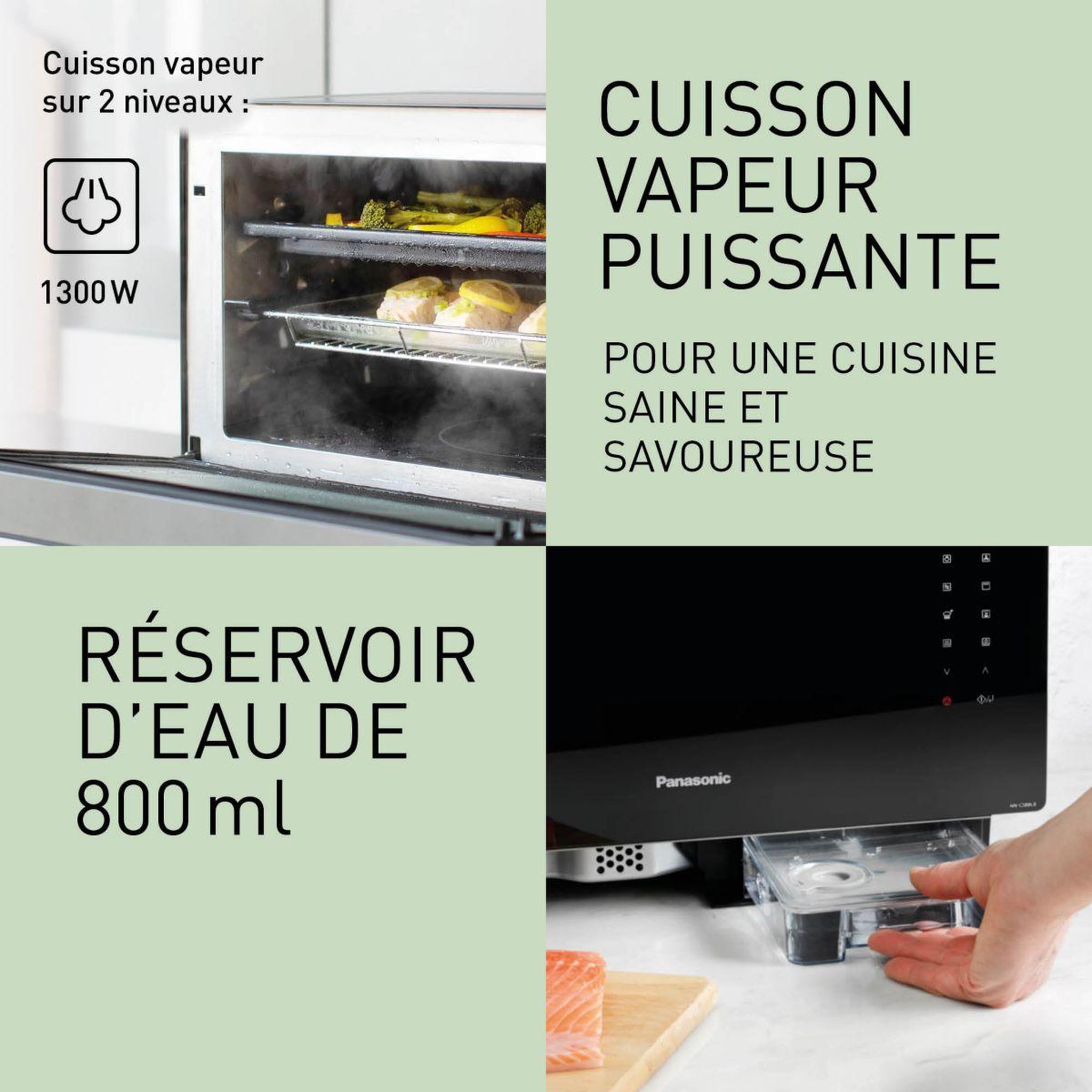 Voir la diapositive 4 : PANASONIC Micro ondes combiné NN-CS88LBEPG