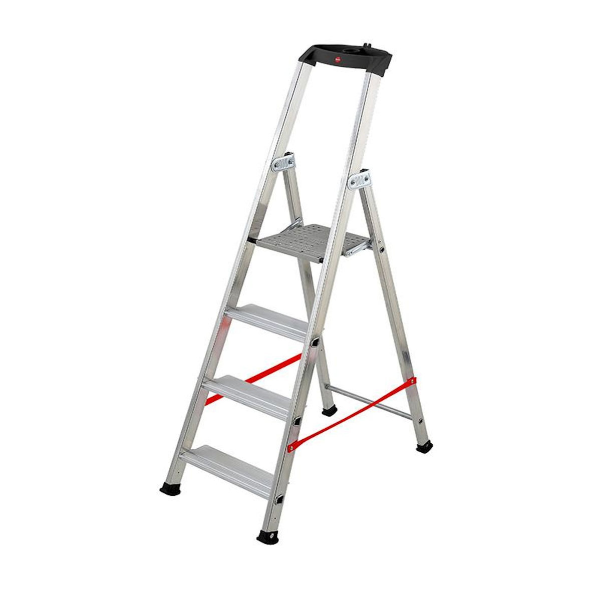 HAILO Escabeau professionnel pliable en aluminium 4 marches larges Hailo Alu Pro
