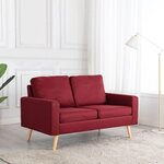 VIDAXL Canape a 2 places Rouge bordeaux Tissu