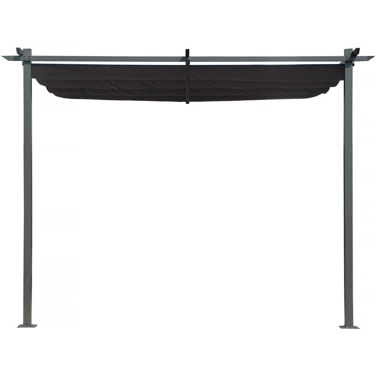 Habitat et Jardin Pergola adossée avec toit rétractable - 3 x 3 m - Gris anthracite
