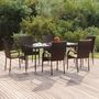 Voir la diapositive 1 : VIDAXL Ensemble a manger de jardin 7 pcs Marron Resine tressee