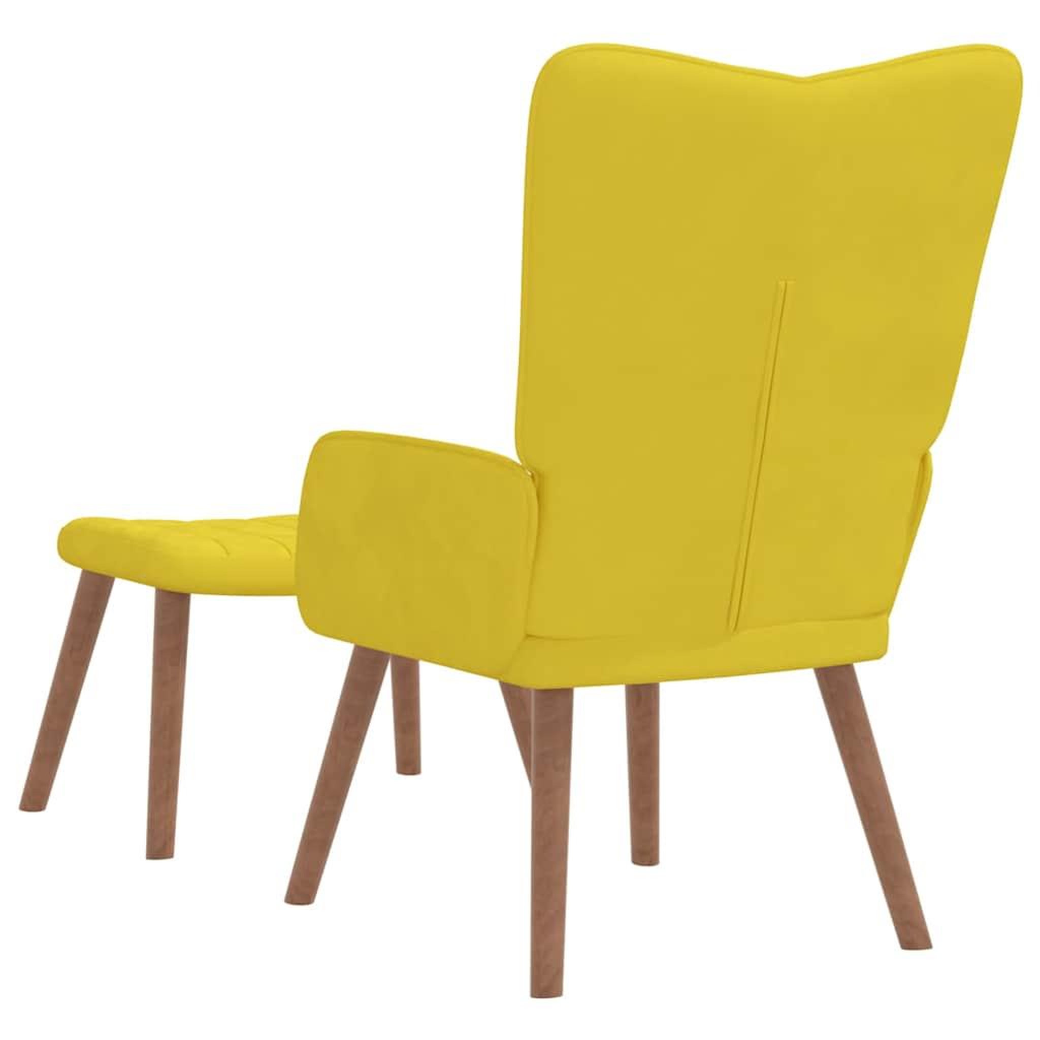 Voir la diapositive 5 : VIDAXL Chaise de relaxation avec repose-pied Jaune moutarde Velours