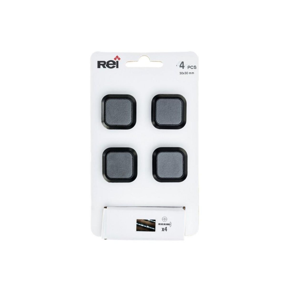 CENTRALE BRICO Lot de 4 boutons de meuble Carré zamak peint H.22 x l.30 x P.30 mm