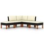 Voir la diapositive 4 : VIDAXL Salon de jardin 5 pcs avec coussins Resine tressee Noir